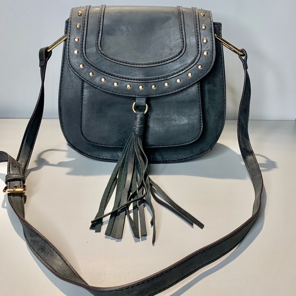 Franco Sarto grey shoulderbag suede purse